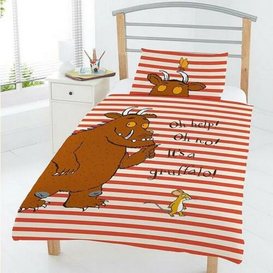 Childrens/Kids Oh Help Panel Duvet Cover Set (Junior) (Orange/Cream) - Orange/Cream - The Gruffalo