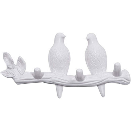 Resin Hooks Decorative Birds on Tree Branch Wall Decor Coat Rack Art Decor Hanger for Hanging Coats, Towels, Hats, Bags