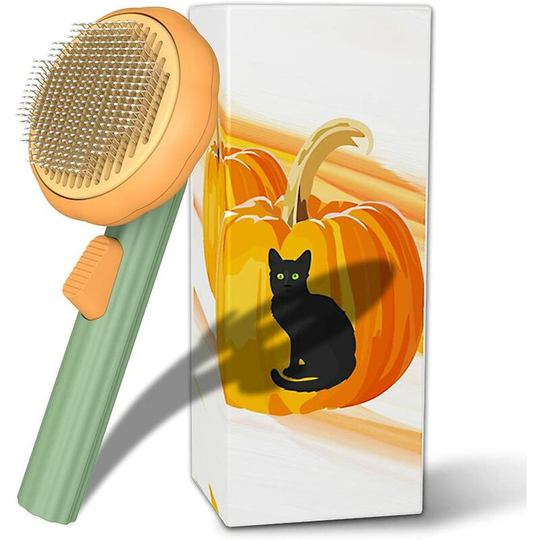 Pet Pumpkin Brush, Self Cleaning Pet Grooming Brush for Dogs Cats Rabbit Puppy