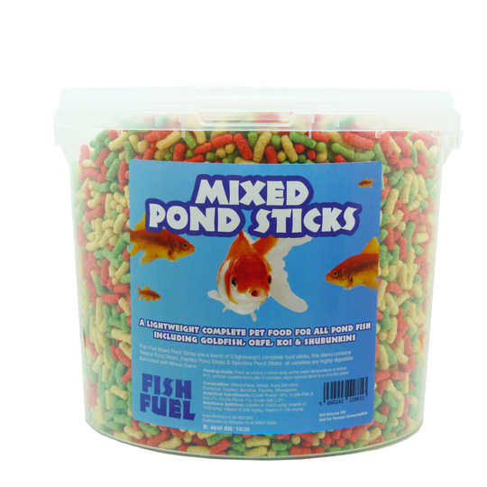 (10ltr Bucket) Fish Fuel Pond Sticks - Koi & Pond Fish Food - Goldfish, Orfe, Koi Carp