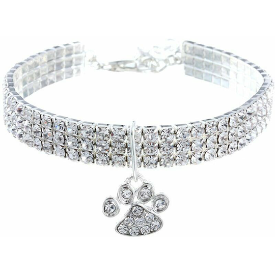 Puppy Kitten Crystal, Shiny Rhinestone Dog Collar Fitted Dog Collar Cat Collar Elastic Pet Crystal Collar.