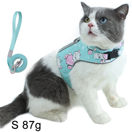 Kitten Harness and Leash for Walking Escape Proof Small, Adjustable Kitten Walking Jackets, Padded Kitten Vest, s, green