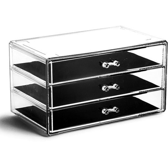 Bearsu - 3 Drawer Makeup Organizer, Park Avenue| the manhattan series | Makeup Drawer Organizer | Makeup Storage | Cosmetic Organizer | Vanity