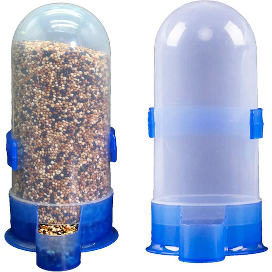 Automatic Pigeon Feeder 2Pcs Bird Water and Feeder Parakeet Bird Cage Accessories Hanging Food Dispenser for Pigeon Chicken, Cockatiel, Quail 800ml