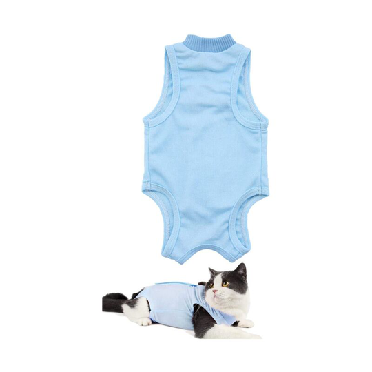 Cat Recovery Vest, Alternative for Dogs and Cats Pet Recovery Suit, Cat Restoration Suitable Abdominal Wounds Diseases (l, Blue)