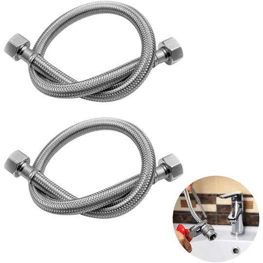 Stainless Steel Blended Wire Braided Hose Shower Hose Flexible Hose 304 Stainless Steel Double Inlet Hose General Braided Hot and Cold Water Inlet