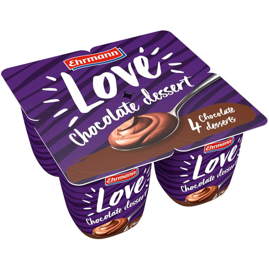 Ehrmann Love Chocolate Dessert Yogurts - 6x4x100g