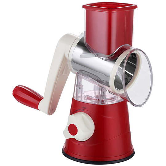 Lifcausal - Multifunctional Vegetable Grater Rotary Cheese Grater Vegetable Slicer 3 Interchangeable Blades Easy Clean Rotary Grater Slicer for Fruit