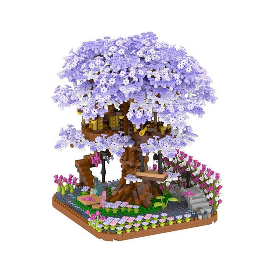 Ilovemilan - 2200pcs Mini Building Blocks Purple Cherry Blossom Tree House Model Decoration Girl Gift diy Puzzle Bricks Children's Toy Gift