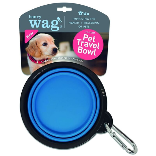 Collapsible Dog Bowl (750ml) (Blue) - Blue - Henry Wag