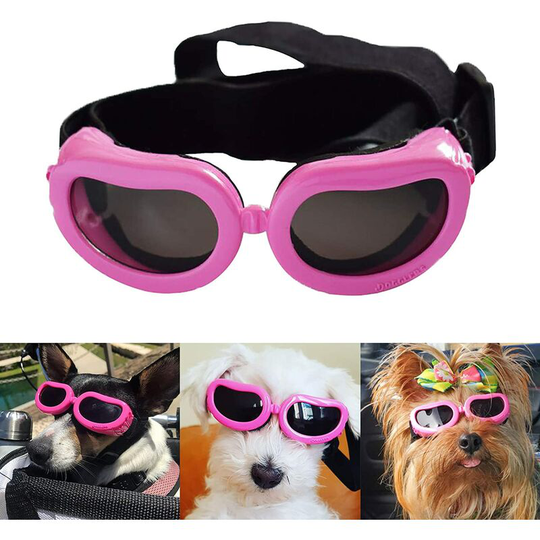 Dog Goggles Anti-UV Dog Sunglasses,Pet Goggles with Adjustable Straps for CatsSmall Dogs-Pink