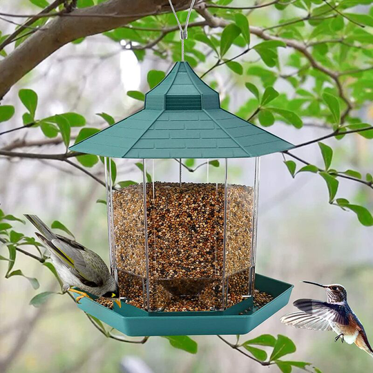 Hanging Wild Bird Feeder Gazebo Birdfeeder Outside Decoration - Perfect for Attracting Birds on Outdoor Garden Yard for Bird Lover Kids, 2.6lb