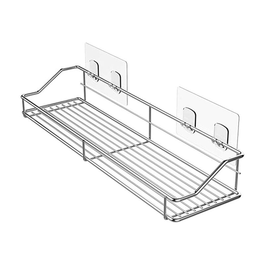 Shower Caddy Shelf Bathroom Organizer Kitchen Spice Rack SUS304 Stainless Steel - No Drilling - 28*12cm