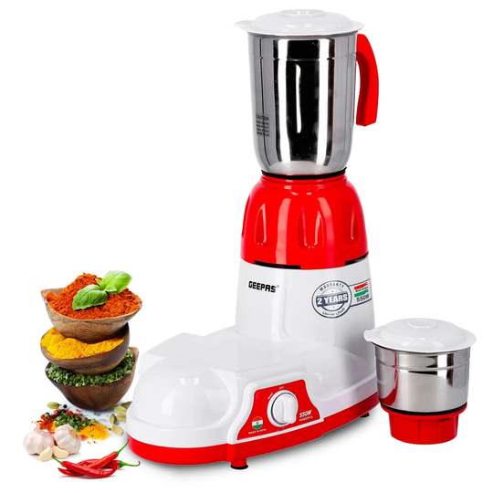2-In-1 Dry & Wet Indian Mixer Grinder with Stainless Steel Jar & Blade