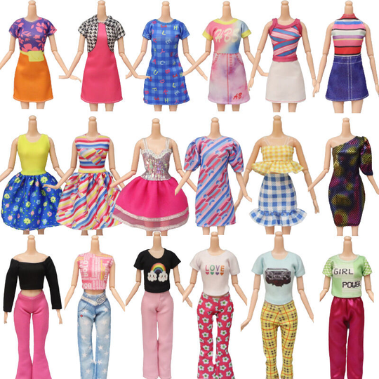 18 pieces of Barbie doll clothes doll accessories girl toys 30cm doll clothes (random style)