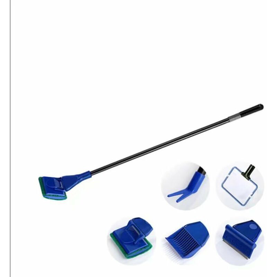 Betterlifegb - Complete Aquarium Fish Tank Cleaning Set 5 in 1 Fish Tank Fish Cleaning Set + Rake + Scraper + Fork + Sponge Brush Glass Aquarium