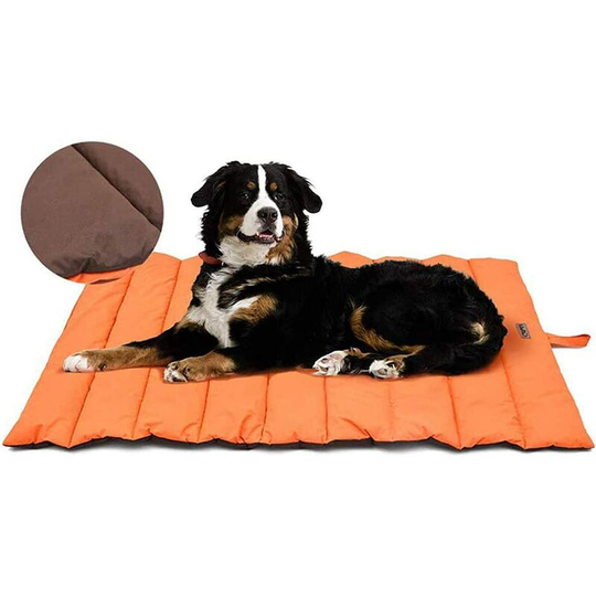 Betterlifegb - Grand Dog / Medium Portable Dog Bed Cat Waterproof Cushion for Dog Large Pet Travel Cover 110x68 cm (Orange)