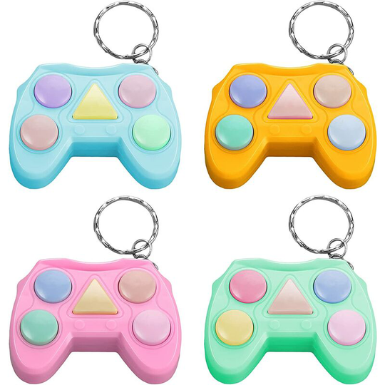 Briday - 4 Pieces Mini Game Keychain Sensory Fidget Toy, Electronic Memory Game Keychain Portable Game Console Keyring Simple Dimple Fidget Toys