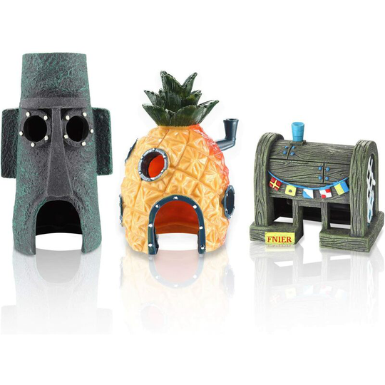 Perle Rare - Set of 3 Spongebob Squarepants Aquarium Ornaments