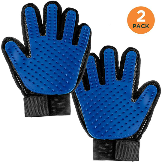 Pet Grooming Gloves 2 Pack Dog & Cat Grooming Gloves with Adjustable Velcro Ties for a Better Fit Pet Glove Soekavia