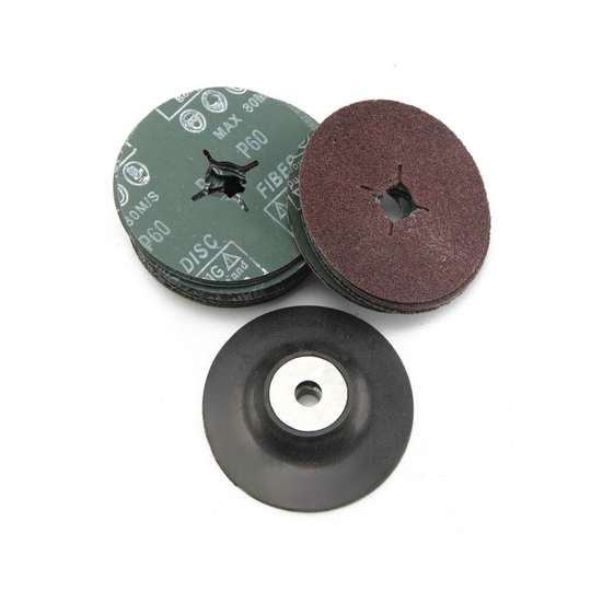 Polisher Grinder 115mm Rubber Pad + 30 Fibre Sanding Discs Grinder