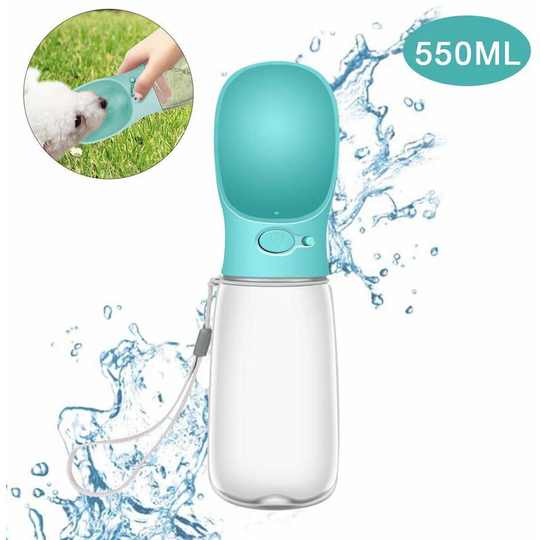 Portable Pet Water Bottle, Cat Dog Water Bottle, Pet Drink Bottle, Blue (550ml) Soekavia