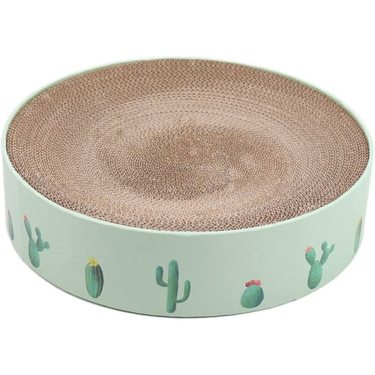Cat Toy, Corrugated Cardboard Cat Catnip Scraper Nail Scraper Mat Kitten Bed Toy-Green-Large