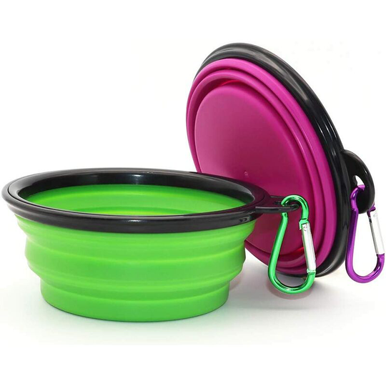Denuotop - Travel Bowls Collapsible Dog Bowl, 2 Pack Collapsible Dog Water Bowl for Cats and Dogs, Portable Pet Drinking Bowl for Walking Parking