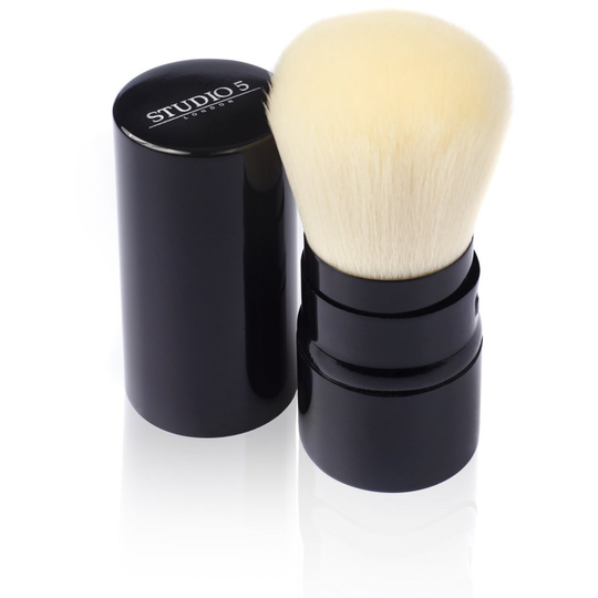 Retractable Kabuki Makeup Brush by Studio 5 Cosmetics - Apply Your Makeup on the Move. Apply Powders, Blush, Mineral Make up, Foundation....