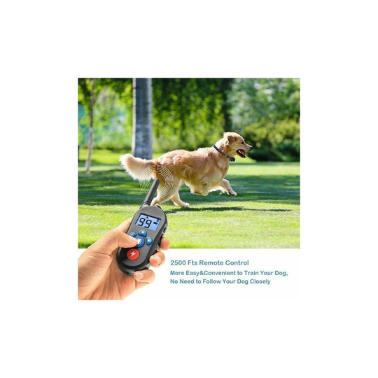 Echoo - Dog Training Collar, Anti-Bark Collar, Rechargeable with 3 Modes Vibrate/Shock/Beep, Waterproof Receiver and Remote Control 800 Meters (Black)