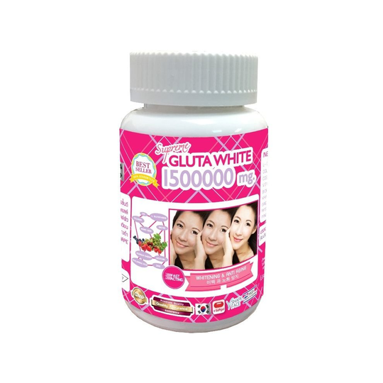 3 Bottles Supreme Gluta White 1500000 mg Softgel Skin Whitening