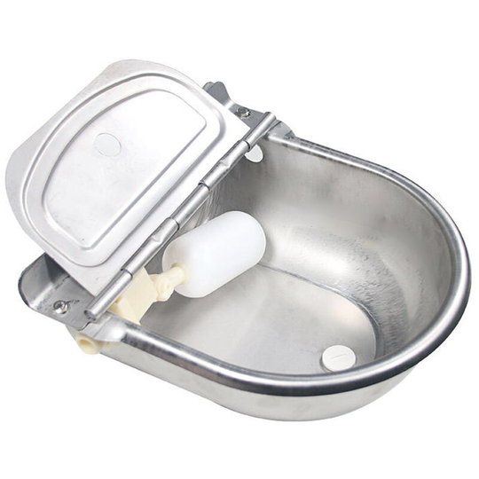 Superseller - Stainless Steel Automatic Waterer Pet Livestock Tool Animals Water Bowl with Floating Ball for Cattle Horse Goat Sheep Dog