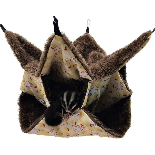 Small pet hammock, sugar hammock triple bed rat hammock, guinea pig, ferret tunnel cozy bedding accessories for small animals