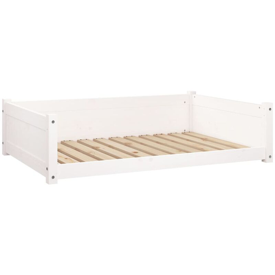 Dog Bed White 105.5x75.5x28 cm Solid Pine Wood Vidaxl White