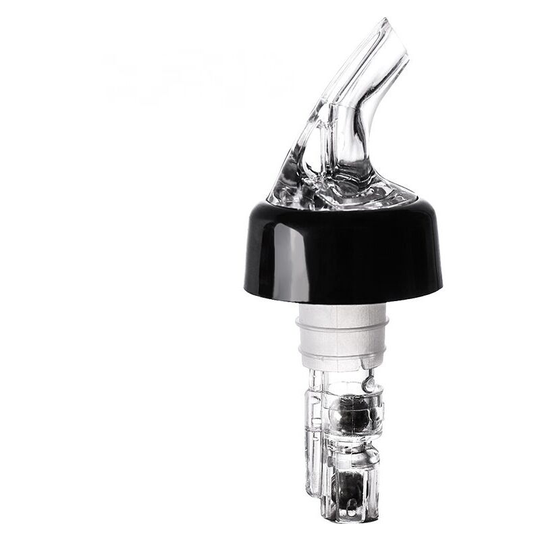 2pcs Self-Pouring Spouts 30ml transparent / black, Plastic, 3.8 * 9.7cm