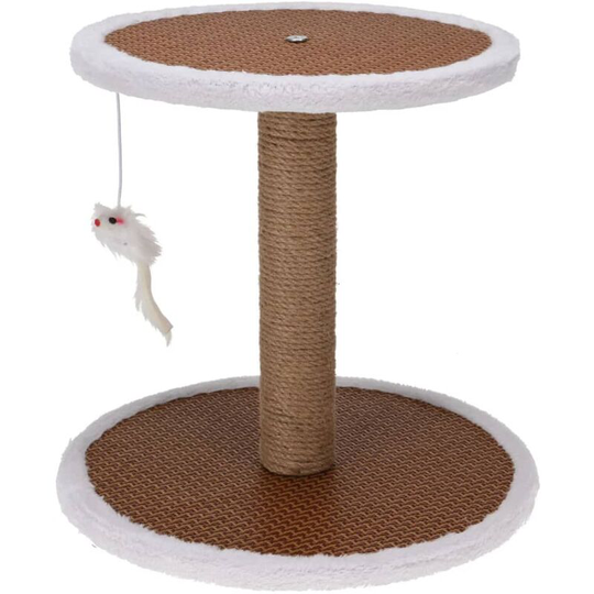 Cat Scratching Tree on Stand with Mouse 35x35x33 cm Pets Collection Brown