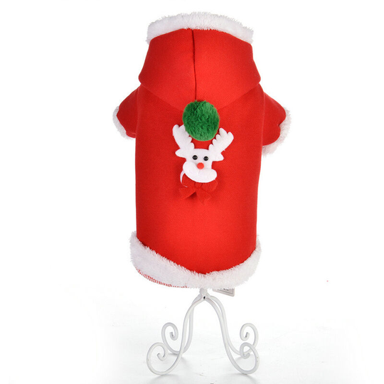 Lifcausal - Winter Thicken Christmas Elk Relaxation Coat Dog Decoration Costume Pet Supplies Soft Comfortable Warm Cloth