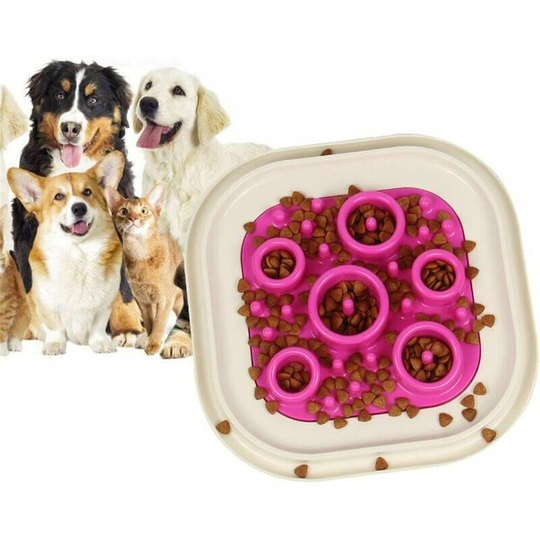 Anti-Bloat Slow Feeding Bowl for Small, Medium Large Dogs and Cats, Anti Glutton Bowl Interactive Dog Cat Bowl Avoid Eating Fast