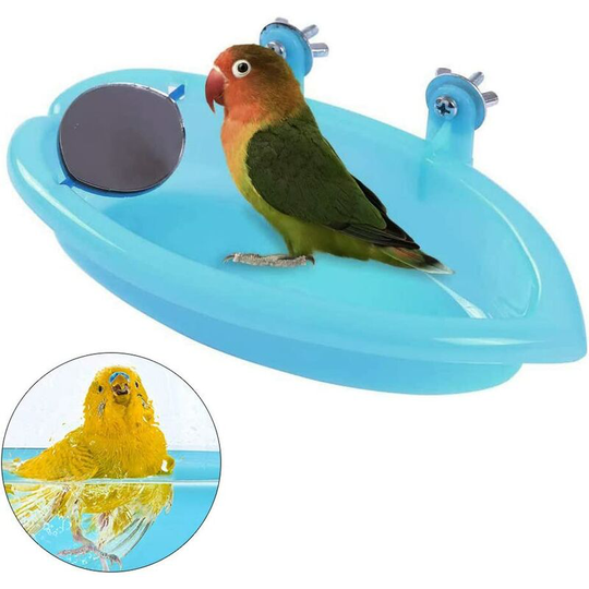 Bird bath tub with mirror, bird bath tub shell, parakeet cockatiel cage, bird bath tub, parrot budgie, bird bath tub tub