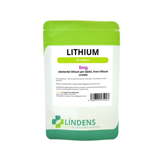 Lindens Lithium 5mg TRIPLE PACK 180 Tablets - from Lithium Orotate 131mg