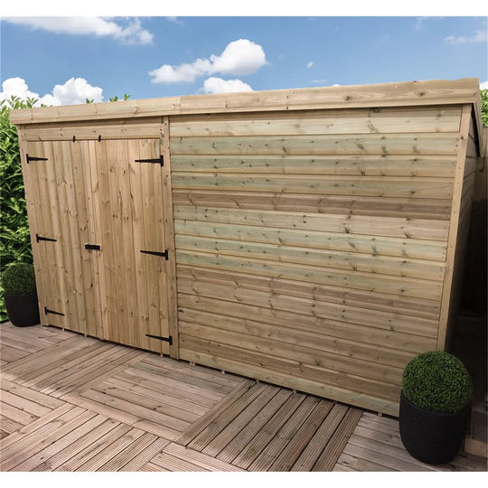 Tagged 12 ft. W x 4 ft. D Solid Wood Garden Shed