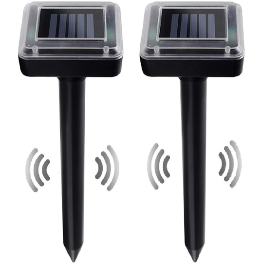 Pack of 2 Solar Mouse Repellent Ultrasonic, Animal Repellent Waterproof with Solar Powered for Outdoors