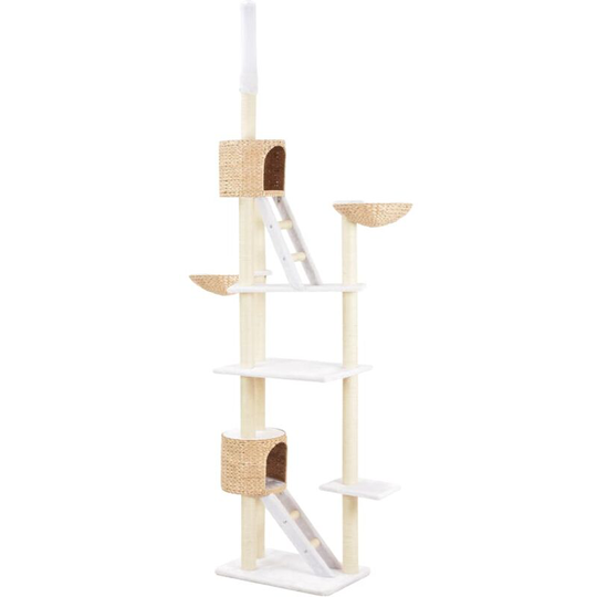 Cat Tree with Sisal Scratching Post Seagrass vidaXL - Brown