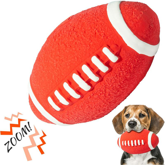 Dksfjkl - Dog squeak ball, baseball toys, rugby toys, interactive latex toys, chew toys for small, medium and large dogs (medium rugby ball)