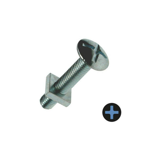 Owlett Jaton - Roofing Bolt & Nut M6 60mm - Pack of 6 - Silver