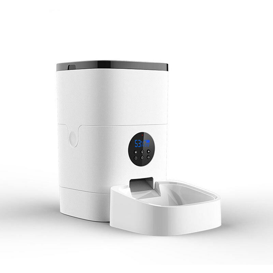 4 Liter Bluetooth Automatic Food Dispenser for Cats and Dogs, with led Display, White