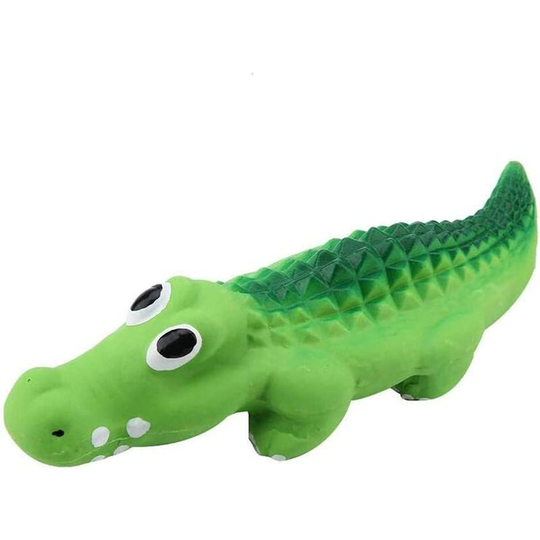 Crocodile dog chew toy made of durable latex