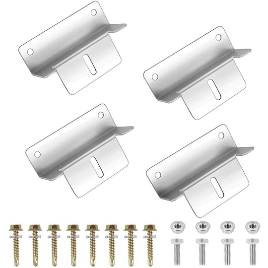 Sun Flowergb - Solar Panel Mounting Bracket, 4 Pcs Solar Panel Clamps Are Used On RVs Roofs Boats And Walls, Solar z Panel Set Includes Nuts And