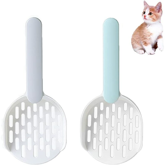 2 Pieces Cat Sand Shovel, Cat Litter Scooper, Litter Shovel, abs Material, Durable and Easy to Clean, with Deep Shovel and Hidden Hook, for Cat and