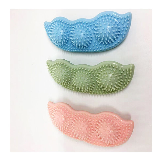 4Pcs Puppy Chew Toys Rubber Dog Chew Toys 4Colors Pea Shape Dog Teething Toys Durable Teeth Cleaning Toy Pet Molar Stick Dog Biting Toy Pet Teeth